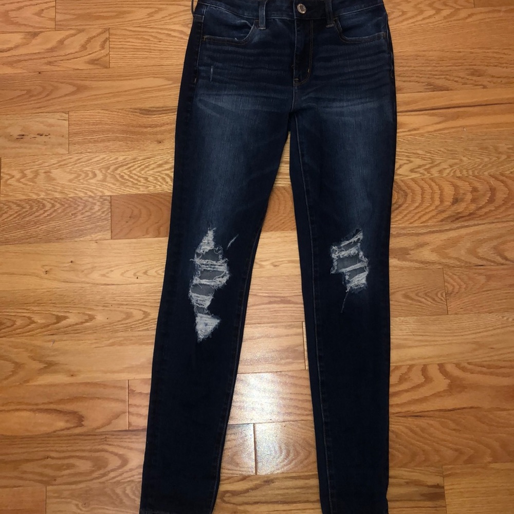 American eagle next level stretch ripped jeans